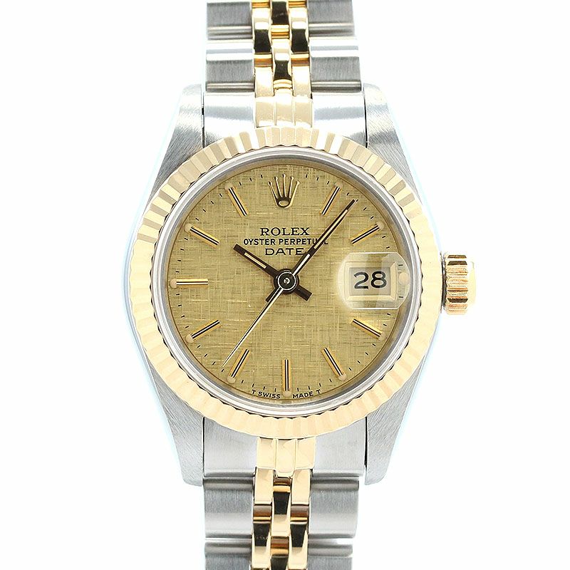 【中古】ROLEX OYSTER PERPETUAL DATE LADY 26 LINEN DIAL ロレックス オイスターパーペチュアル デイト レディ 26 リネンダイヤル 69173