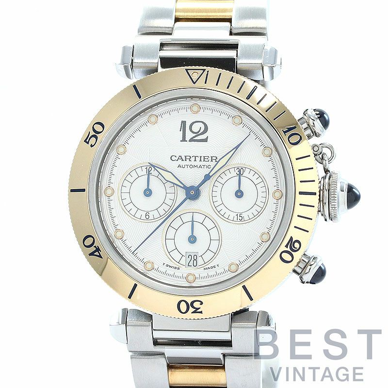 【中古】CARTIER PASHA DE CARTIER PLONGEUR CHRONOGRAPH カルティエ パシャ ドゥ カルティエ プロンジャー クロノグラフ 38MM W31036T6