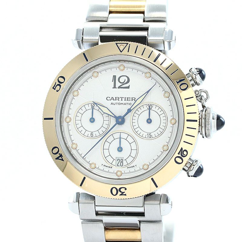 【中古】CARTIER PASHA DE CARTIER PLONGEUR CHRONOGRAPH カルティエ パシャ ドゥ カルティエ プロンジャー クロノグラフ 38MM W31036T6