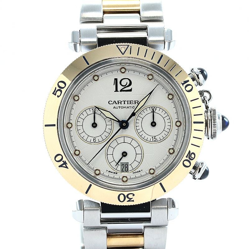 【中古】CARTIER PASHA DE CARTIER PLONGEUR CHRONOGRAPH カルティエ パシャ ドゥ カルティエ プロンジャー クロノグラフ 38MM W31036T6