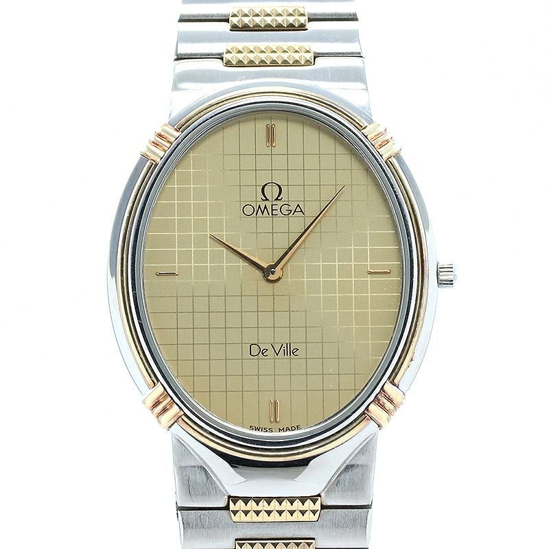 【中古】OMEGA OVAL CLASSIC DE VILLE TENNIS RACKET オメガ オーバル クラシック デ・ヴィル クォーツ テニスラケット 3950833