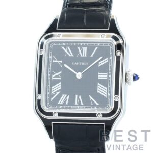 【中古】CARTIER SANTOS-DUMONT LARGE MODEL BLACK LACQUER カルティエ サントス-デュモン LM ブラックラッカー WSSA0046