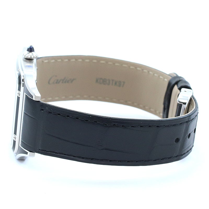 【中古】CARTIER SANTOS-DUMONT LARGE MODEL BLACK LACQUER カルティエ サントス-デュモン LM ブラックラッカー WSSA0046