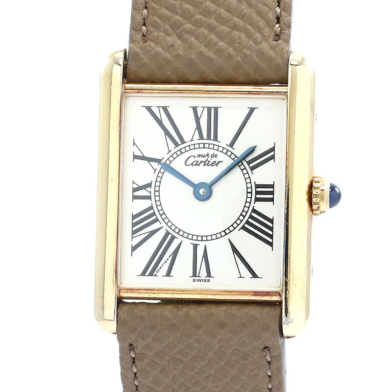 【中古】CARTIER MUST TANK LARGE MODEL VERMEIL OPALINE カルティエ マスト タンク LM ヴェルメイユ オパラン W1005654