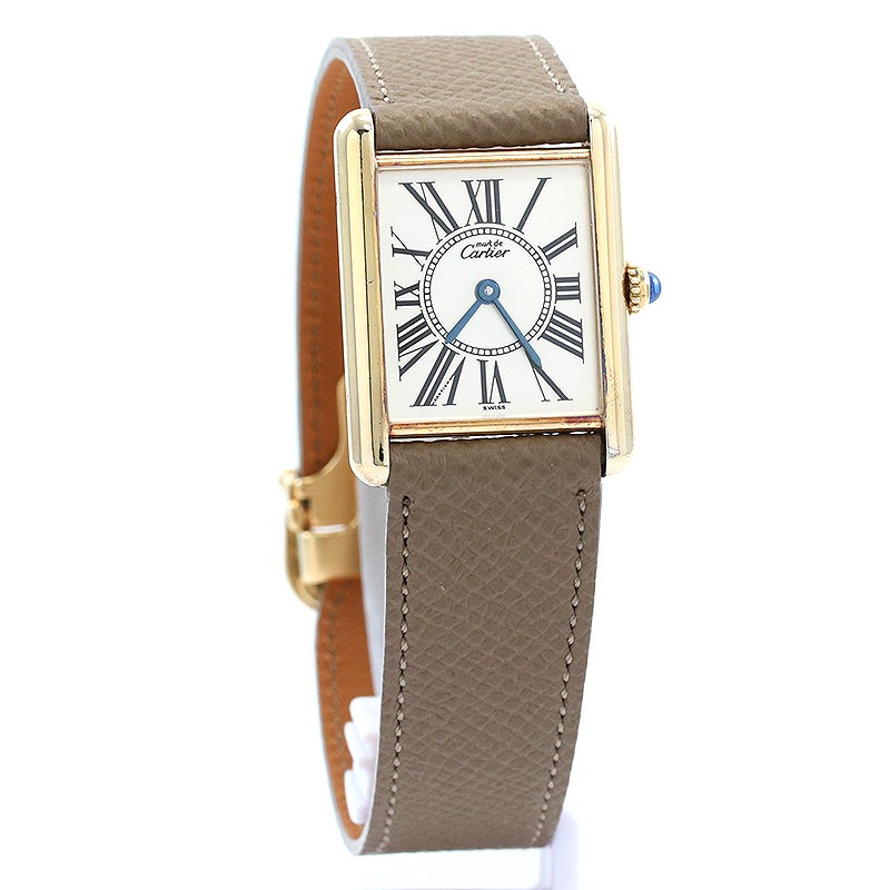 【中古】CARTIER MUST TANK LARGE MODEL VERMEIL OPALINE カルティエ マスト タンク LM ヴェルメイユ オパラン W1005654