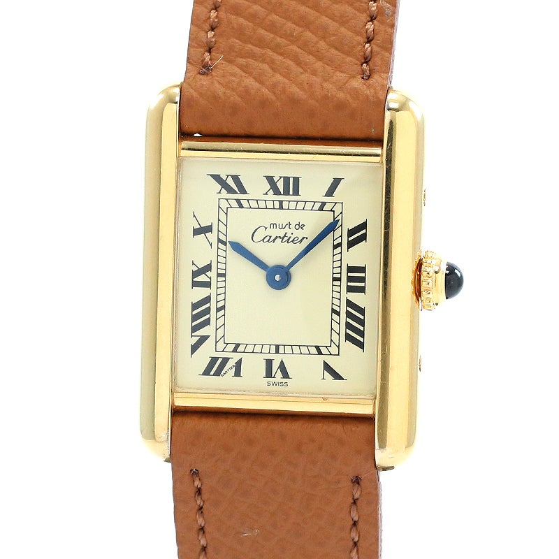 【中古】CARTIER MUST TANK SMALL MODEL VERMEIL カルティエ マスト タンク SM ヴェルメイユ W1003153