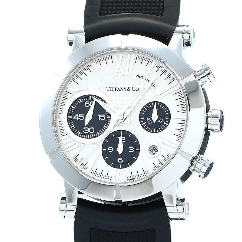 【中古】TIFFANY & CO. ATLAS GENT CHRONOGRAPH ティファニー アトラス ジェント クロノグラフ Z1000.82.12A21A91A