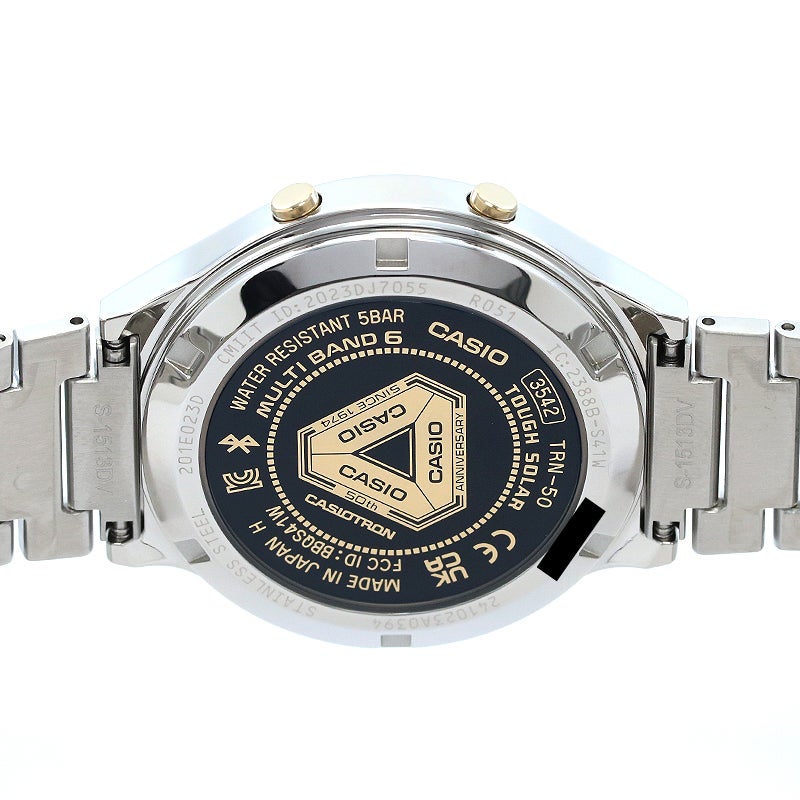 【中古】CASIO CASIOTRON CASIO WATCH 50TH ANNIVERSARY EDITION カシオ カシオトロン カシオウオッチ50周年記念モデル TRN-50SS-2AJR