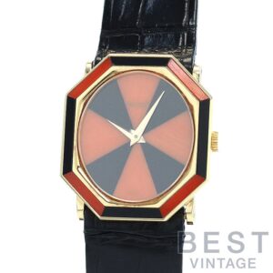 【中古】PIAGET VINTAGE OCTAGON SHAPE WATCH ONYX AND CORAL ピアジェ ヴィンテージ オクタゴンシェイプウォッチ オニキス&コーラル 9341