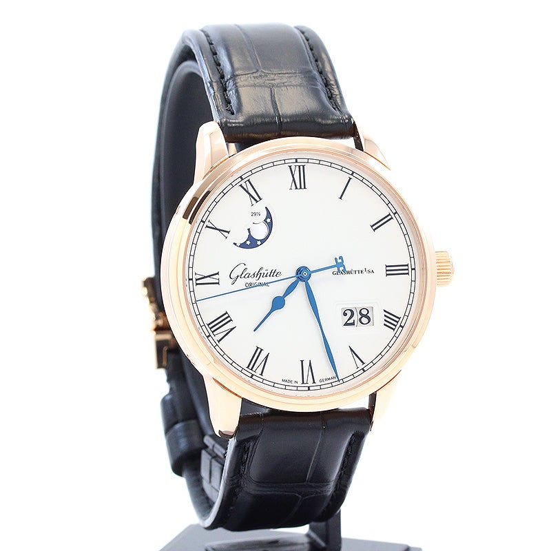 【中古】GLASHUTTE ORIGINAL SENATOR PANORAMA DATE MOON PHASE グラスヒュッテ・オリジナル セネタ パノラマデイト ムーンフェイズ W10004321504 (100-04-32-15-04)