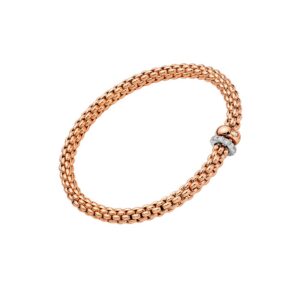 FOPE SOLO COLLECTION FLEX'IT フォッペ ソロ コレクション フレグジット ブレスレット M ダブルロンデル＆ダイヤモンドパヴェ 62406BX_PB_R_BRX_00M
