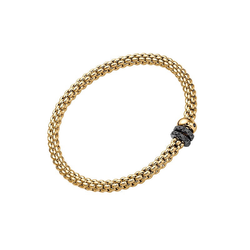FOPE SOLO COLLECTION FLEX'IT フォッペ ソロ コレクション フレグジット ブレスレット M トリプルロンデル&ブラックダイヤモンドパヴェ 62506BX_PN_G_11G_00M