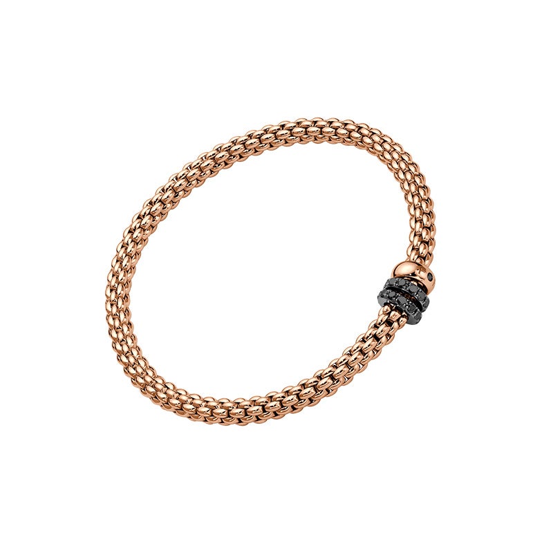 FOPE SOLO COLLECTION FLEX'IT フォッペ ソロ コレクション フレグジット ブレスレット M トリプルロンデル&ブラックダイヤモンドパヴェ 62506BX_PN_R_11R_00M