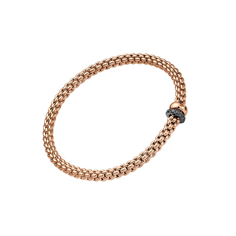 FOPE SOLO COLLECTION FLEX'IT フォッペ ソロ コレクション フレグジット ブレスレット M ダブルロンデル&ブラックダイヤモンドパヴェ 62406BX_PN_R_1RX_00M