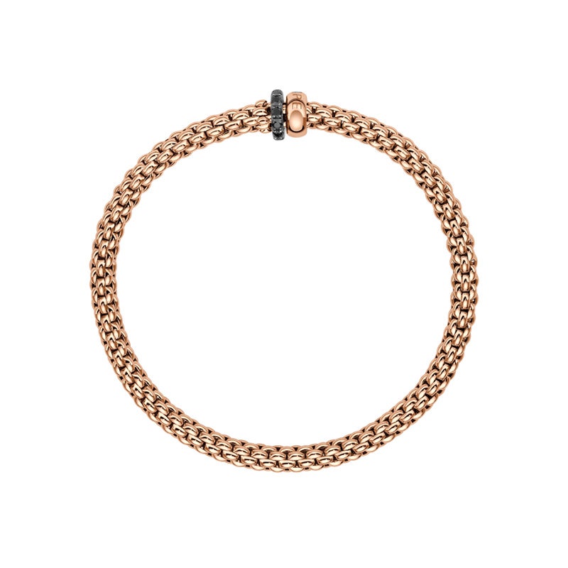 FOPE SOLO COLLECTION FLEX'IT フォッペ ソロ コレクション フレグジット ブレスレット M ダブルロンデル&ブラックダイヤモンドパヴェ 62406BX_PN_R_1RX_00M