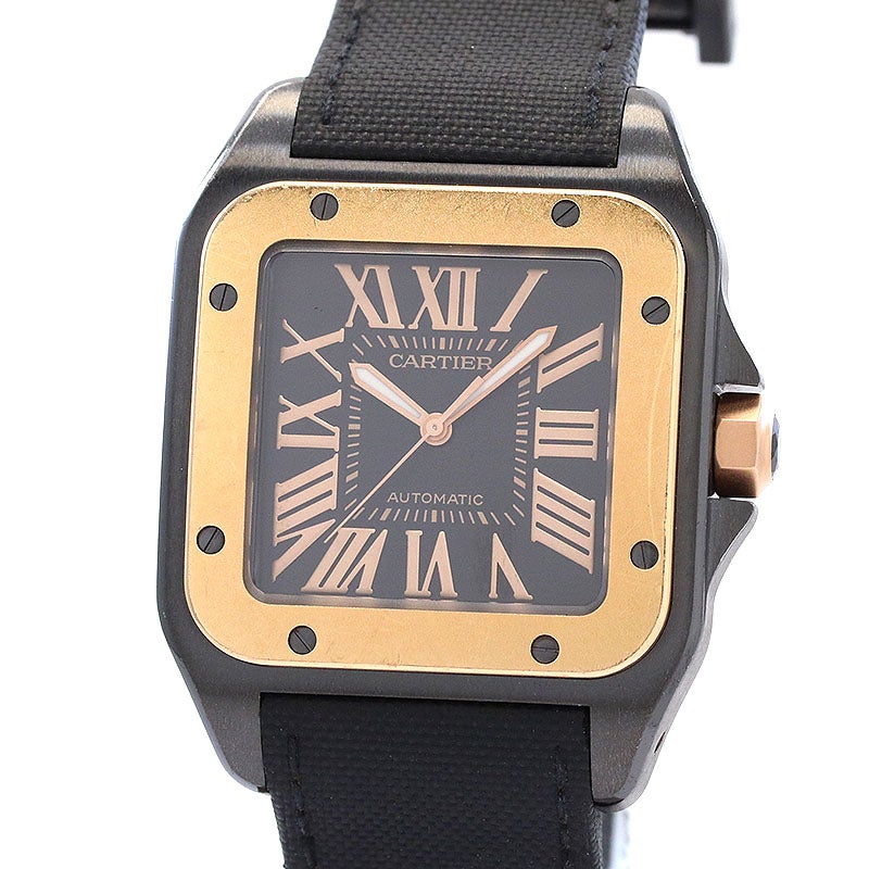 【中古】CARTIER SANTOS 100 CARBON LARGE MODEL カルティエ サントス 100 カーボン LM W2020009