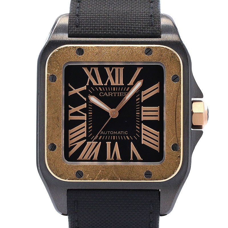 【中古】CARTIER SANTOS 100 CARBON LARGE MODEL カルティエ サントス 100 カーボン LM W2020009