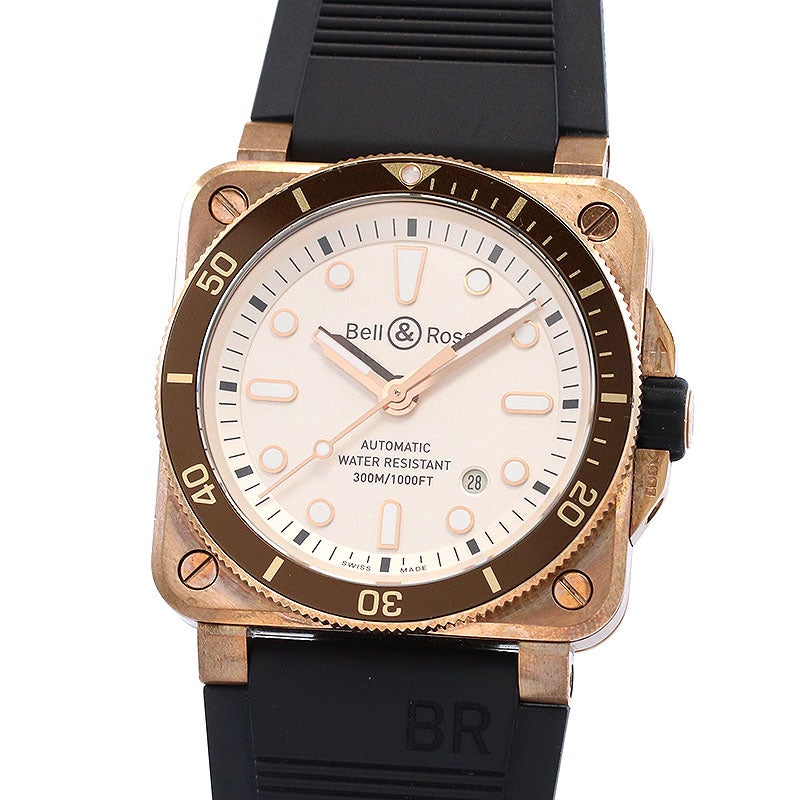 【中古】BELL & ROSS BR 03-92 DIVER WHITE BRONZE ベル&ロス BR 03-92 ダイバーホワイト ブロンズ BR0392-D-WH-BR/SCA