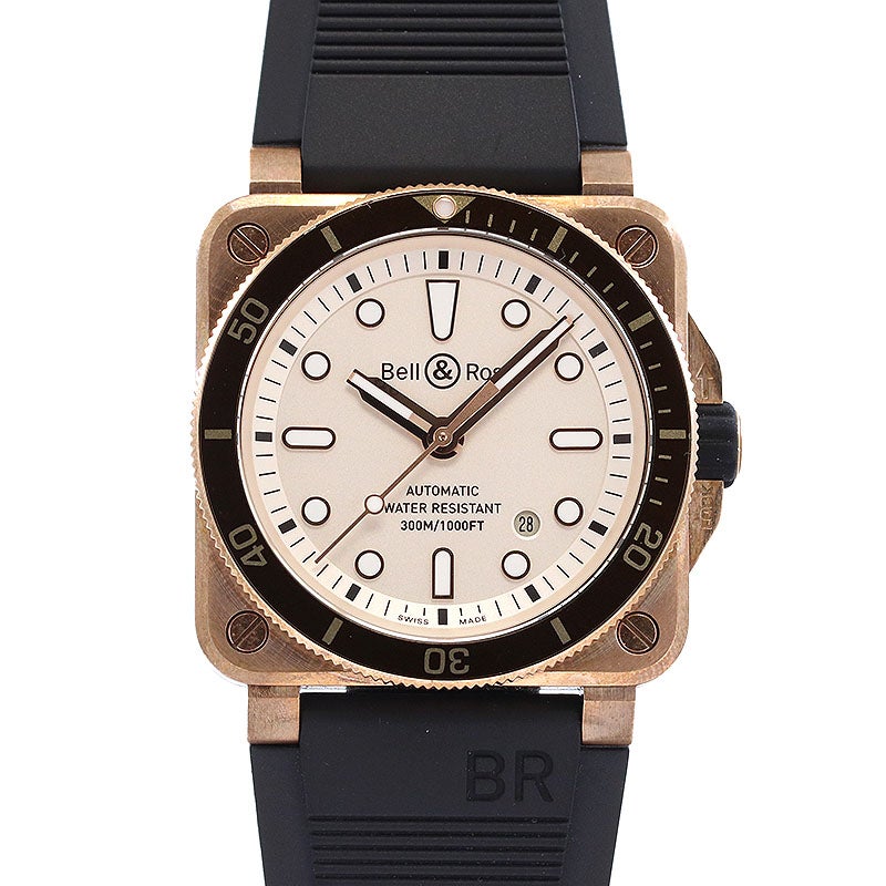 【中古】BELL & ROSS BR 03-92 DIVER WHITE BRONZE ベル&ロス BR 03-92 ダイバーホワイト ブロンズ BR0392-D-WH-BR/SCA