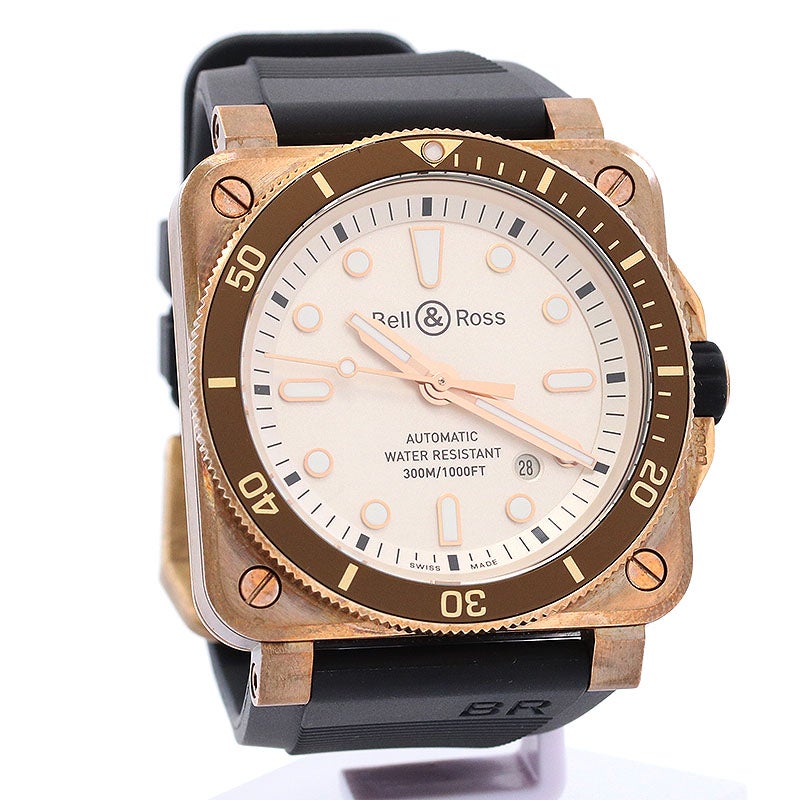 【中古】BELL & ROSS BR 03-92 DIVER WHITE BRONZE ベル&ロス BR 03-92 ダイバーホワイト ブロンズ BR0392-D-WH-BR/SCA