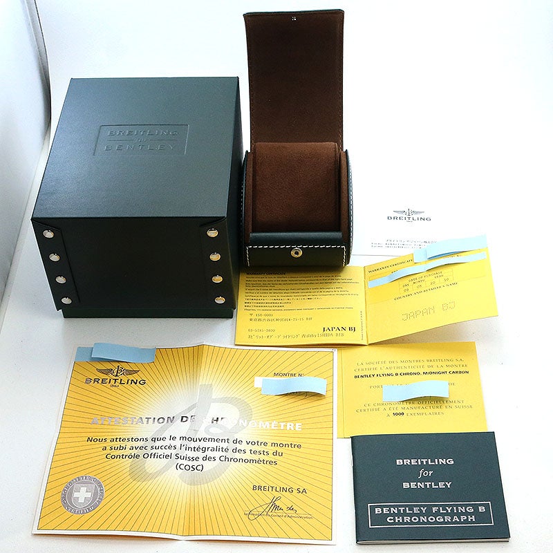 【中古】BREITLING BENTLEY FLYING B CHRONO MIDNIGHT CARBON ブライトリング ベントレー フライングB クロノグラフ ミッドナイトカーボン M4436512/B873/212S (M446B73BRB)