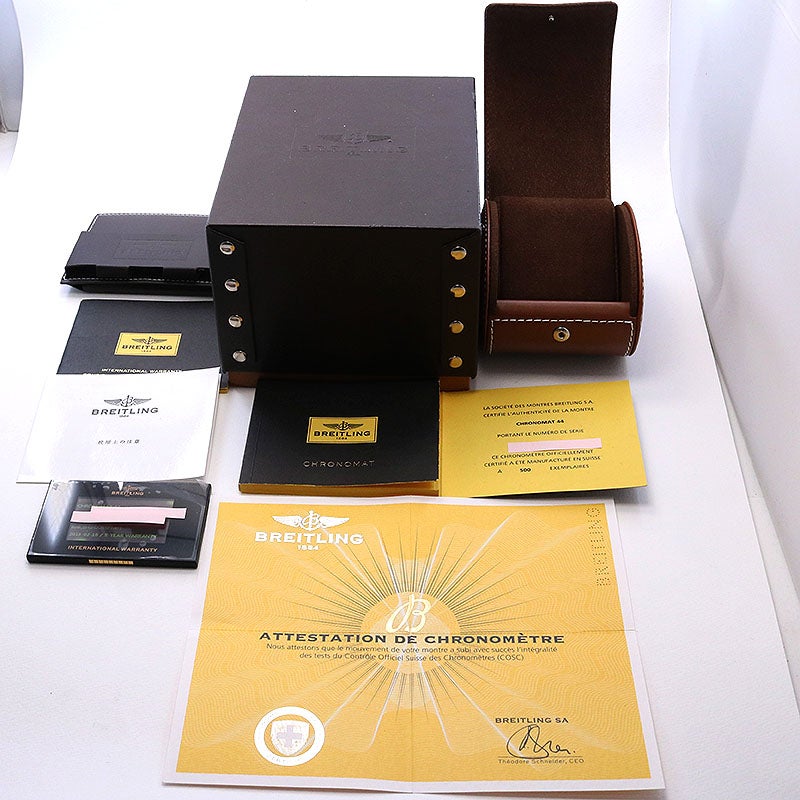 【中古】BREITLING CHRONOMAT 44 BLACK MOP JAPAN LIMITED ブライトリング クロノマット 44 ブラックMOP 日本限定 AB01111A/BF68/375A (S011BMPPA)