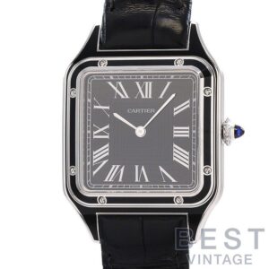 【中古】CARTIER SANTOS-DUMONT LARGE MODEL BLACK LACQUER カルティエ サントス デュモン LM ブラックラッカー WSSA0046
