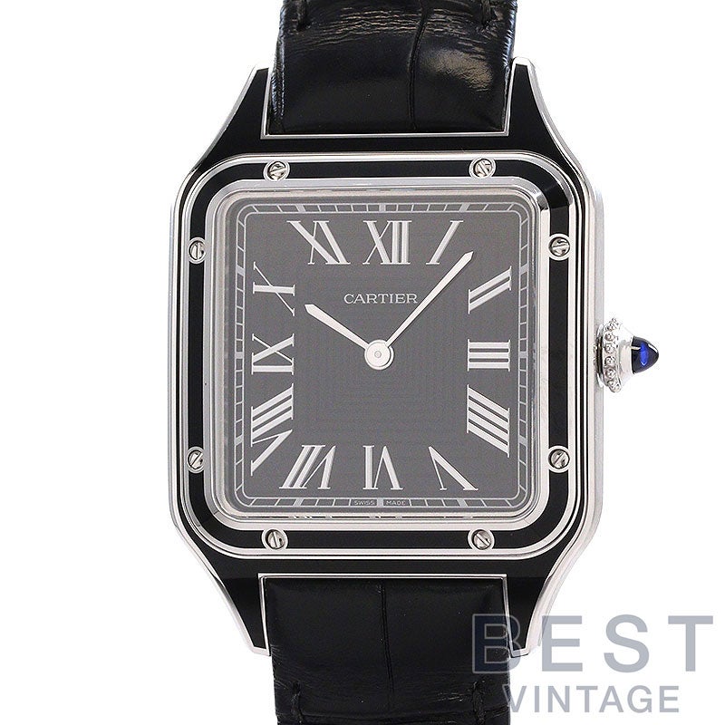 【中古】CARTIER SANTOS-DUMONT LARGE MODEL BLACK LACQUER カルティエ サントス デュモン LM ブラックラッカー WSSA0046