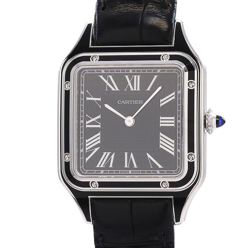 【中古】CARTIER SANTOS-DUMONT LARGE MODEL BLACK LACQUER カルティエ サントス デュモン LM ブラックラッカー WSSA0046
