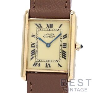 【中古】CARTIER MUST TANK LARGE MODEL VERMEIL カルティエ マストタンク LM ヴェルメイユ 83918223 (6 81006)