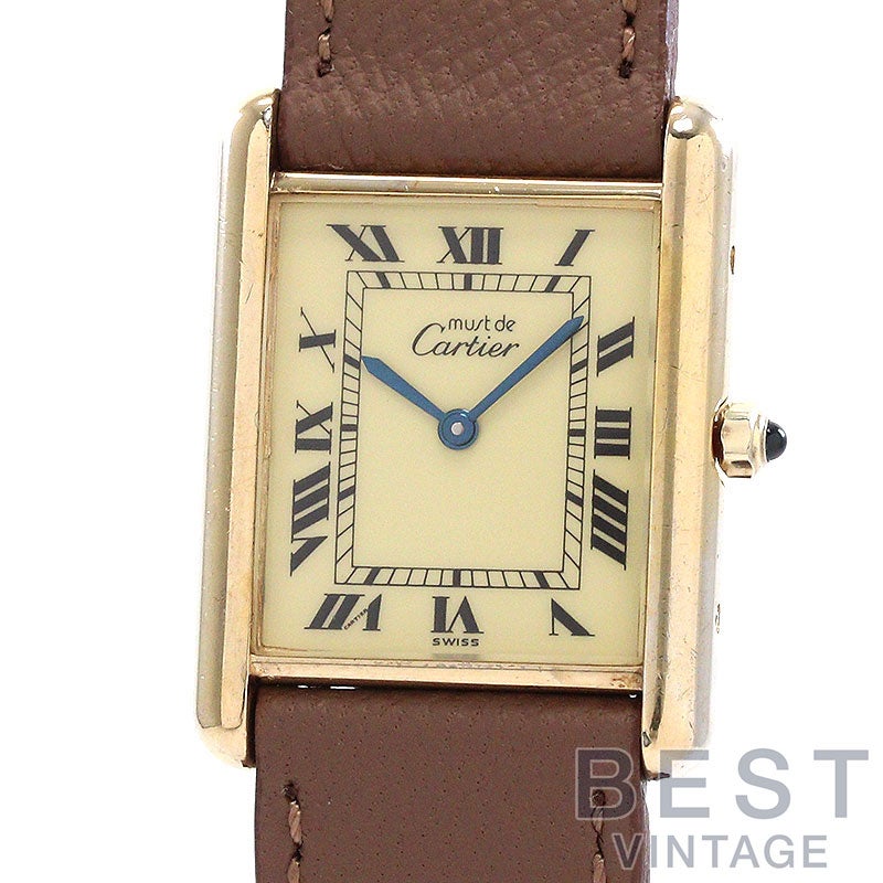【中古】CARTIER MUST TANK LARGE MODEL VERMEIL カルティエ マストタンク LM ヴェルメイユ 83918223 (6 81006)
