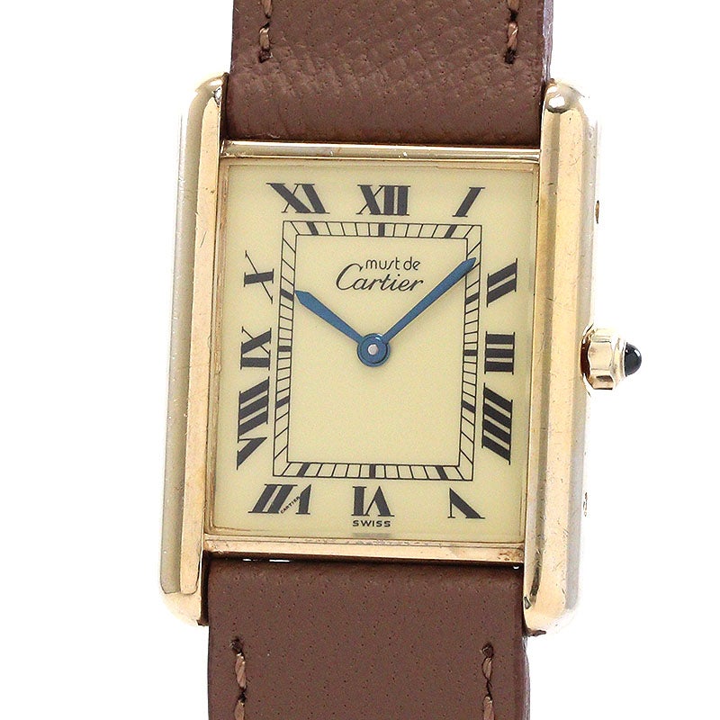 【中古】CARTIER MUST TANK LARGE MODEL VERMEIL カルティエ マストタンク LM ヴェルメイユ 83918223 (6 81006)