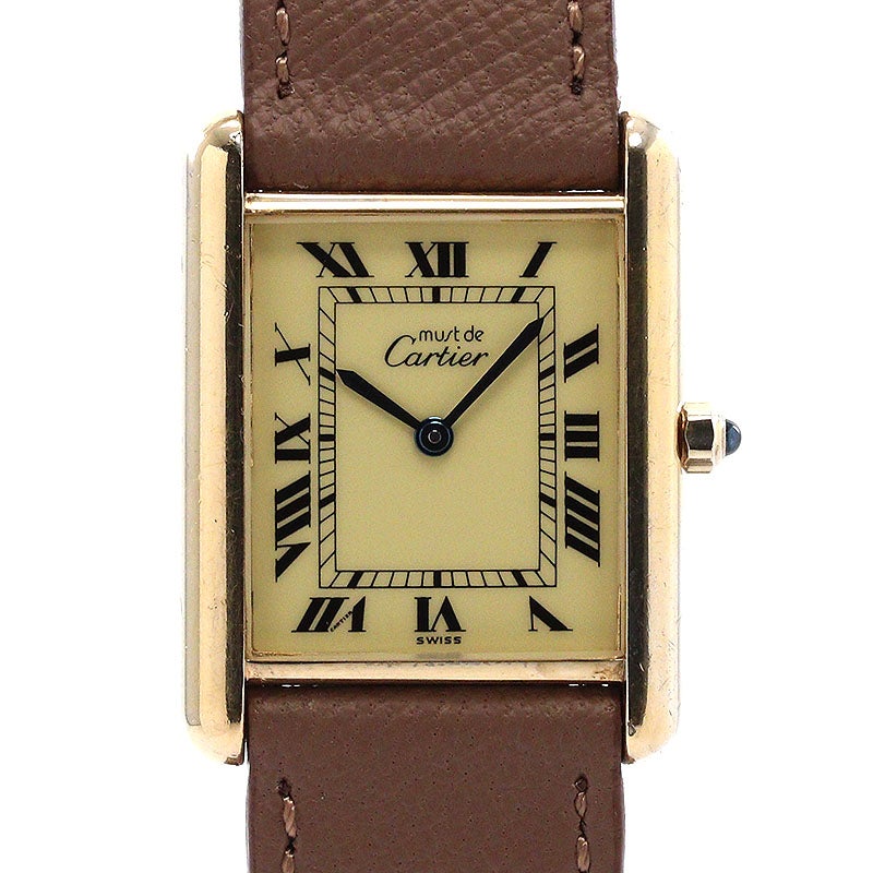 【中古】CARTIER MUST TANK LARGE MODEL VERMEIL カルティエ マストタンク LM ヴェルメイユ 83918223 (6 81006)