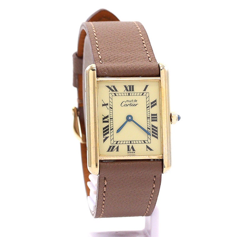 【中古】CARTIER MUST TANK LARGE MODEL VERMEIL カルティエ マストタンク LM ヴェルメイユ 83918223 (6 81006)