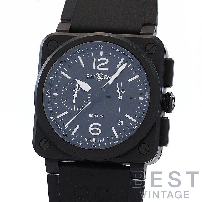 【中古】BELL & ROSS BR-03 CHRONO BLACK MATTE ベル&ロス BR-03 クロノ ブラック マット BR0394-BL-CE