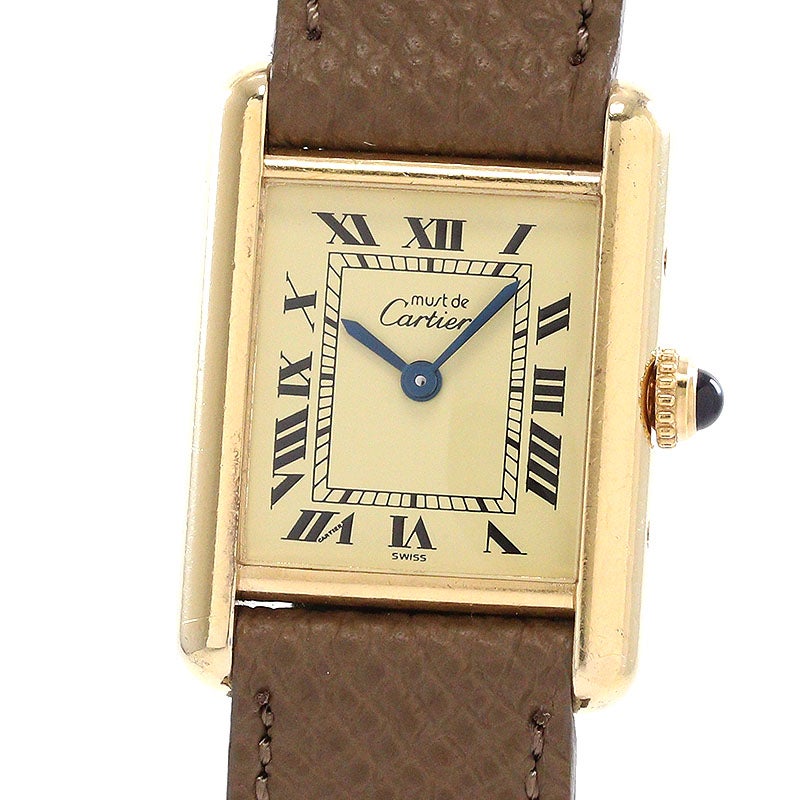 【中古】CARTIER MUST TANK SMALL MODEL VERMEIL カルティエ マストタンクSM ヴェルメイユ W1003154