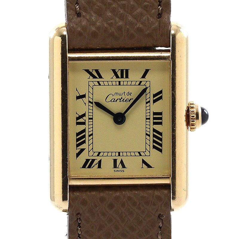 【中古】CARTIER MUST TANK SMALL MODEL VERMEIL カルティエ マストタンクSM ヴェルメイユ W1003154