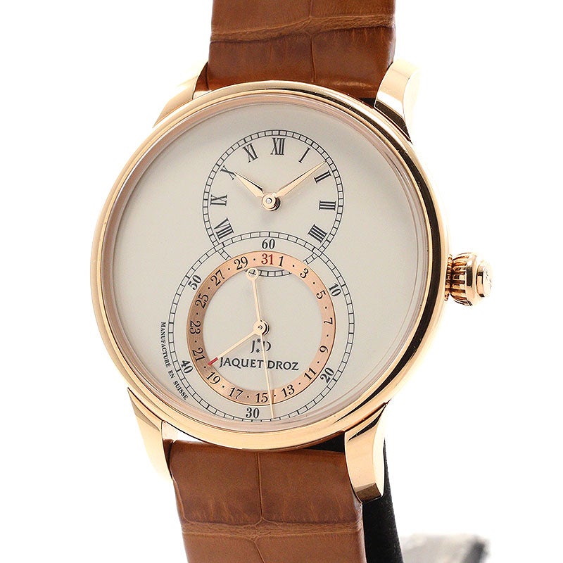 【中古】JAQUET DROZ GRANDE SECONDE QUANTIEME IVORY ENAMEL ジャケ・ドロー グラン・セコンド カンティエーム アイボリーエナメル J007023200