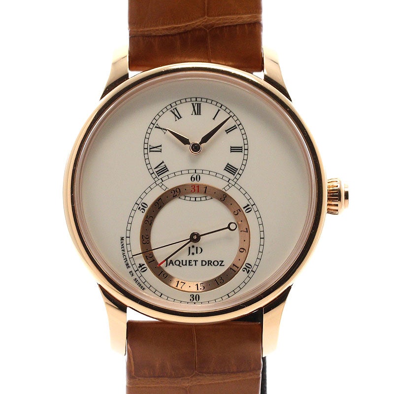 【中古】JAQUET DROZ GRANDE SECONDE QUANTIEME IVORY ENAMEL ジャケ・ドロー グラン・セコンド カンティエーム アイボリーエナメル J007023200