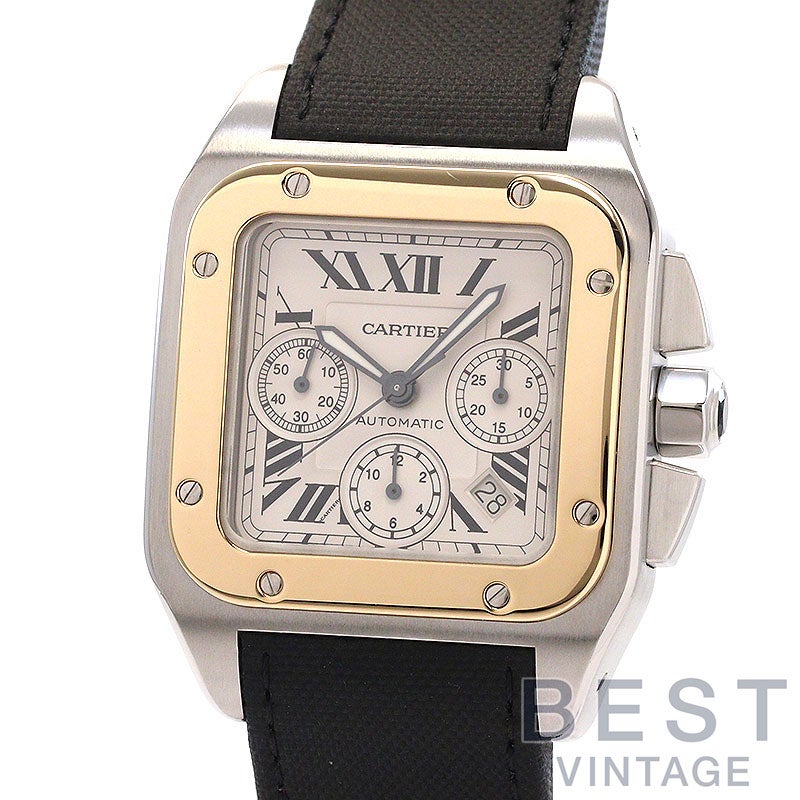 【中古】CARTIER SANTOS 100 EXTRA-LARGE MODEL CHRONOGRAPH カルティエ サントス 100 XL クロノグラフ W20091X7