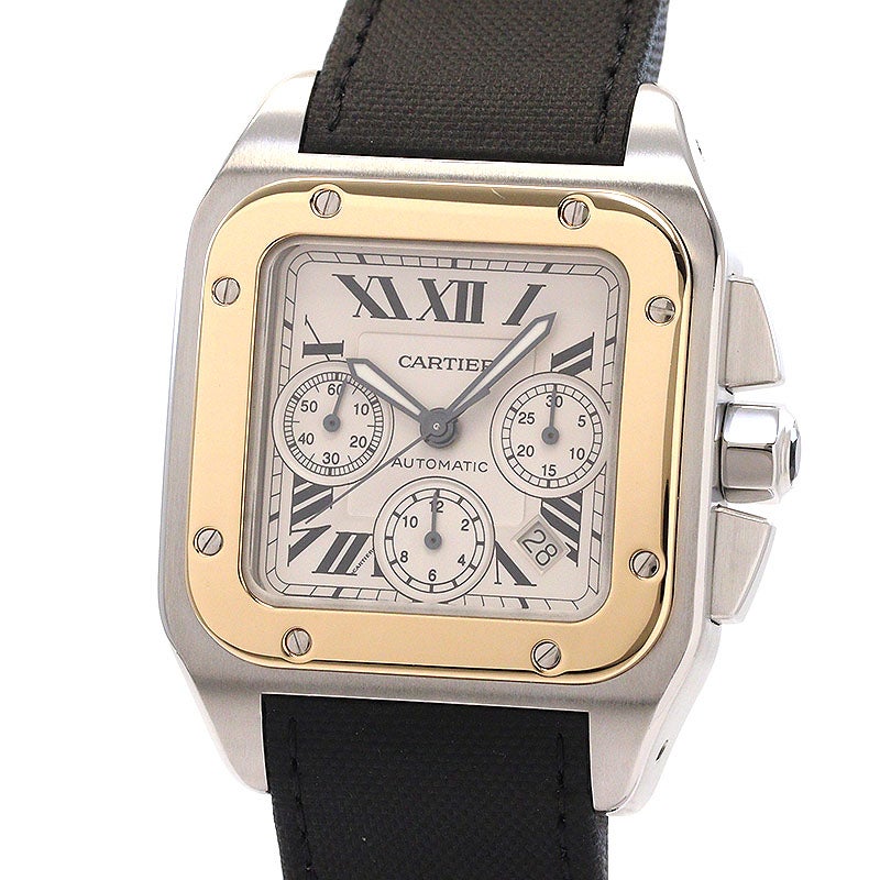 【中古】CARTIER SANTOS 100 EXTRA-LARGE MODEL CHRONOGRAPH カルティエ サントス 100 XL クロノグラフ W20091X7