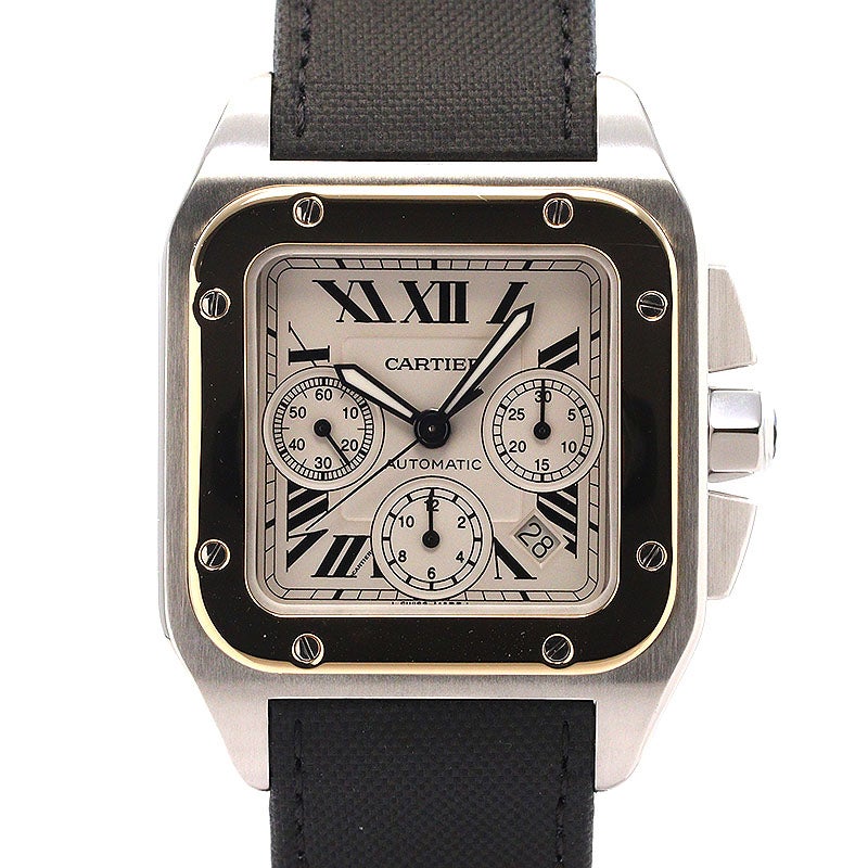 【中古】CARTIER SANTOS 100 EXTRA-LARGE MODEL CHRONOGRAPH カルティエ サントス 100 XL クロノグラフ W20091X7