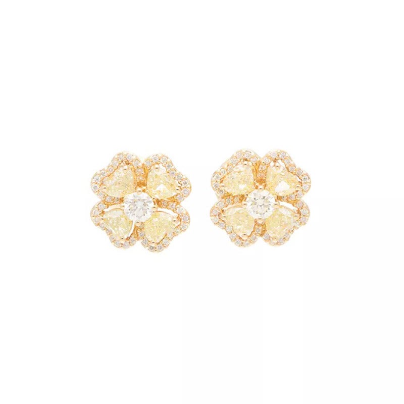 MARCO VALENTE Iconic collection Four-leaf clover earrings マルコ・ヴァレンテ アイコニック コレクション フォーリーフ クローバー イヤリング MV-EACLO04CS-Y