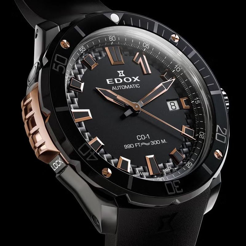 EDOX CHRONOFFSHORE-1 BEZEL LOCK DATE AUTOMATIC エドックス クロノオフショア1 ベゼルロック デイト オートマティック 80137-37GNR-CANR