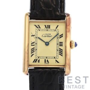 【中古】CARTIER MUST TANK LARGE MODEL VERMEIL カルティエ マスト タンク LM ヴェルメイユ 590005