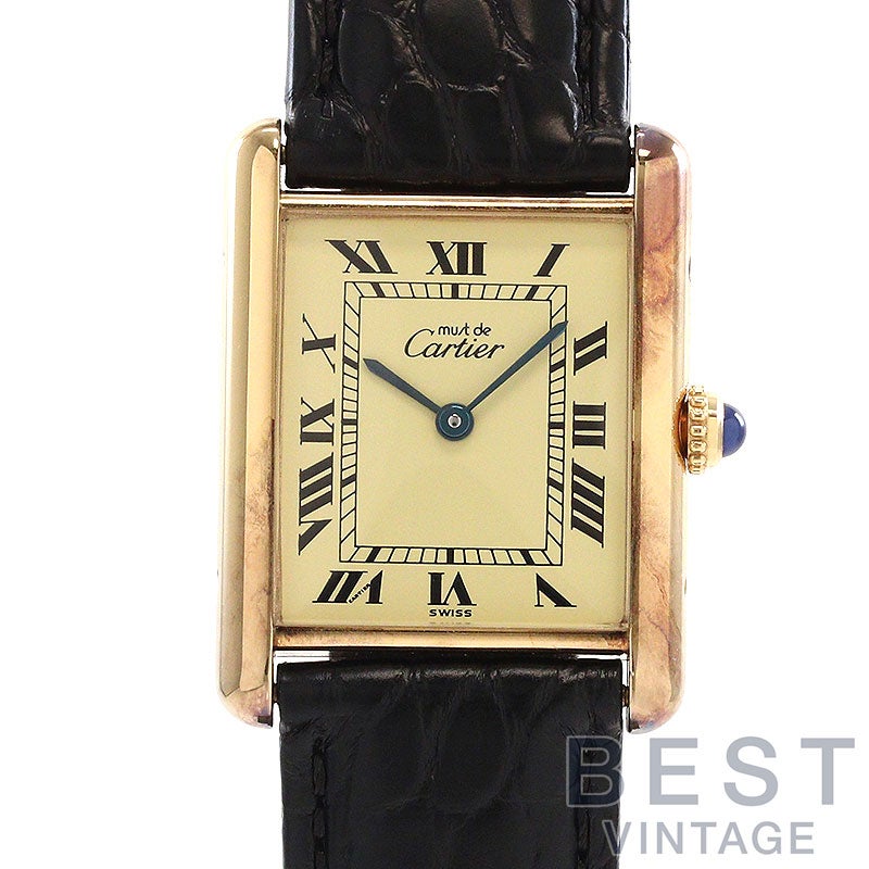 【中古】CARTIER MUST TANK LARGE MODEL VERMEIL カルティエ マスト タンク LM ヴェルメイユ 590005