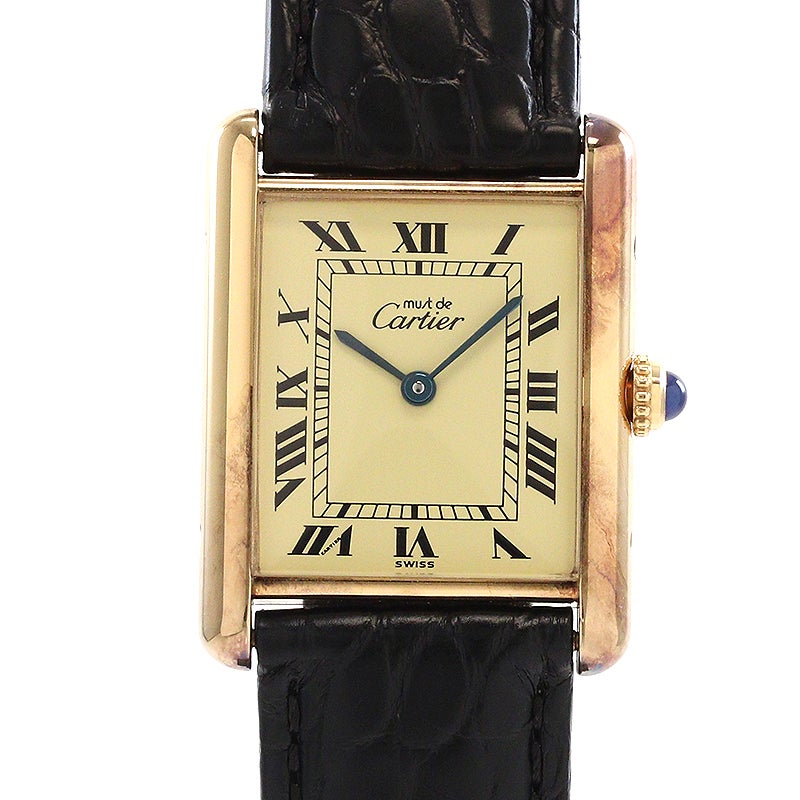 【中古】CARTIER MUST TANK LARGE MODEL VERMEIL カルティエ マスト タンク LM ヴェルメイユ 590005