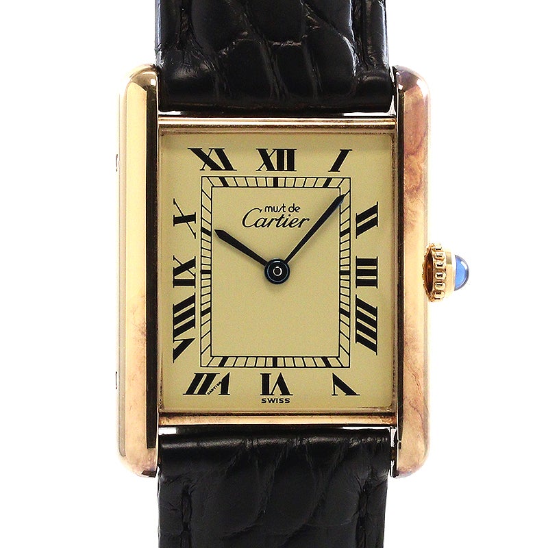【中古】CARTIER MUST TANK LARGE MODEL VERMEIL カルティエ マスト タンク LM ヴェルメイユ 590005