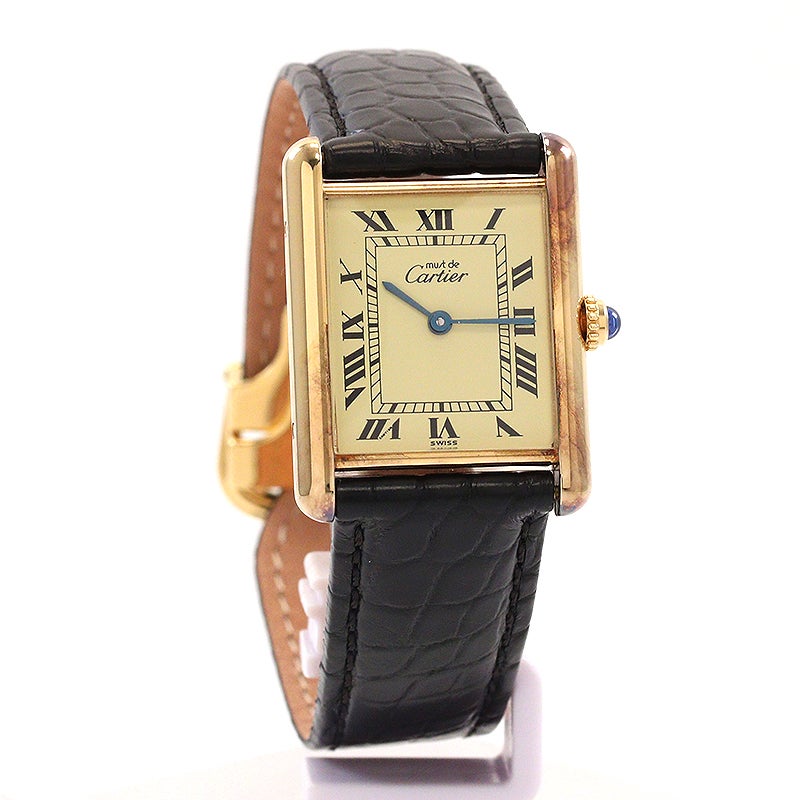 【中古】CARTIER MUST TANK LARGE MODEL VERMEIL カルティエ マスト タンク LM ヴェルメイユ 590005