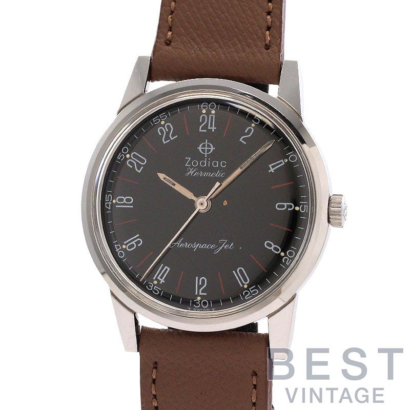 【中古】ZODIAC HERMETIC AEROSPACE JET BLACK MIRROR DIAL ゾディアック ハーメティック エアロスペース ジェット ブラックミラーダイヤル 758